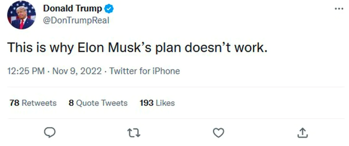 Tài khoản Twitter của ông Donald Trump đã được Elon Musk "hồi sinh"?